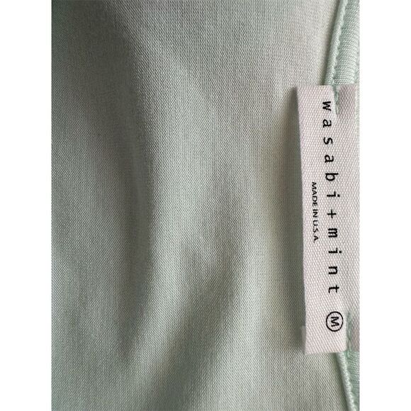 Wasabi + Mint Women's Soft Green Twist Knot V-Neck Tee Size M - Picture 4 of 5